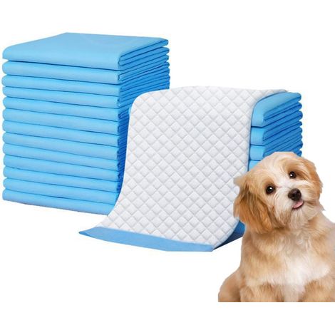 Tapis Absorbant Chien,Alaise Jetable Alèse Pipi Propreté Educateur Chien Animaux,Aleze Impermeable,Tapis éducateurs pour Chiens- Taille L - 40 Coussinets de 60 x 60 cm - Bleu (1/5)