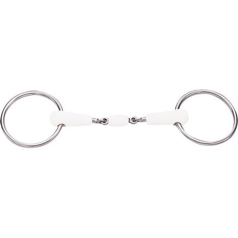 Filetto anelli doppio snodo con rivestimento in gomma al gusto di menta: 13,5", Bianco argento