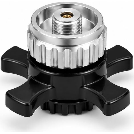 Adaptateur Compatible avec CV470/300/270 Adaptateur Plus Convertit Système Easy Clic en Valve Vis EN417 Lindal,en Laiton et Alliage Métallique pour Réchaud Camping Cuisine Portable (1/5)
