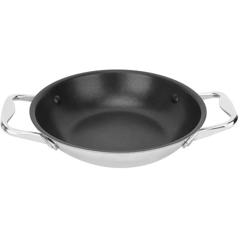 Poêle à frire antiadhésive à double poignée, casserole en acier inoxydable, ustensiles de cuisine pour la maison et le restaurant (1/5)