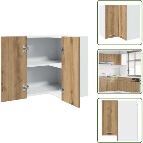 The Living Store Mobile Pensile Angolo “Lyon” Rovere Artigianale 57x57x60 - Mobile da cucina