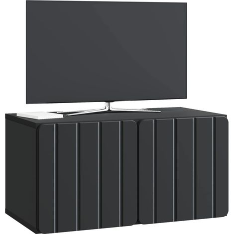 Maison Exclusive - Meuble TV mural Noir 59,5 x 31 x 30 cm Bois d'ingénierie