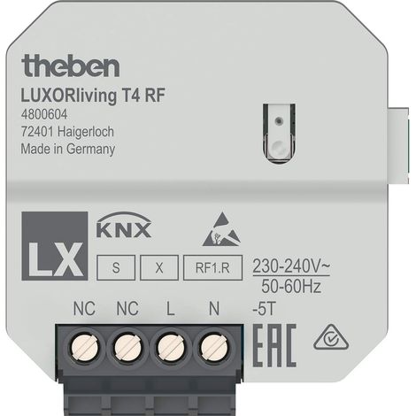 Theben LUXORliving T4 RF 4-fach Funk-Tasterschnittstelle UP, grau (1/2)