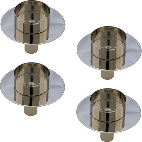 Flaschen Teelicht Halter aus Metall - 4er Set / 7,5 cm - silber