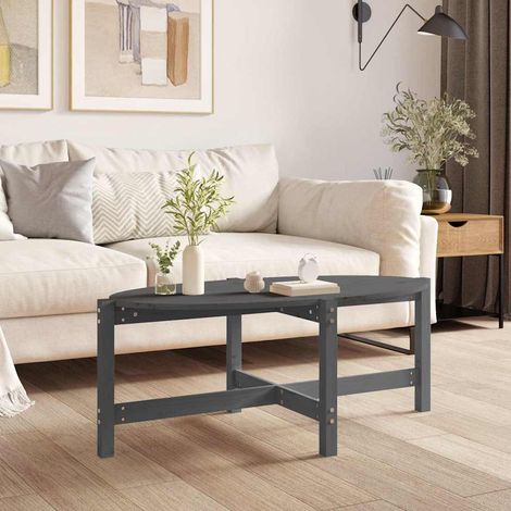 Table basse Table d'appoint pour Salon Chambre - Gris 118x63x45 cm Bois massif de pin BV134814 - BonneVie (1/5)