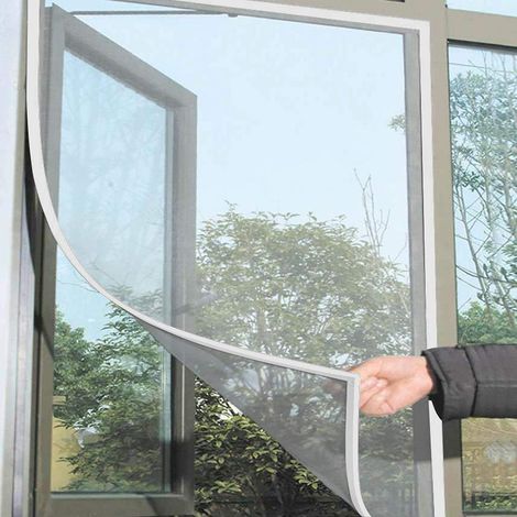 2er-Pack Moskitonetz für Fenster, Fliegengitter, Insektenschutznetz 1,3 m x 1,5 m, Schutz vor Insekten, Bienen und Mücken, inklusive einer Rolle selbstklebendem Klebeband (1/5)