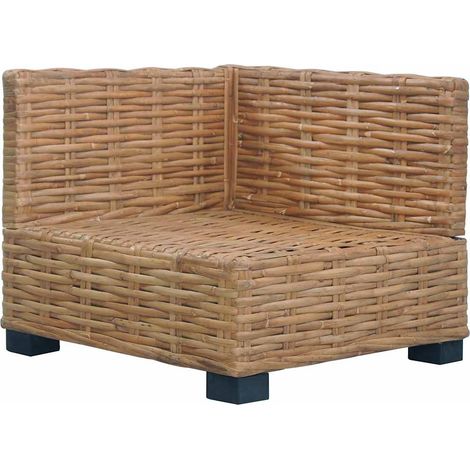 Maison Exclusive - Ecksofa mit Kissen Natürliches Rattan