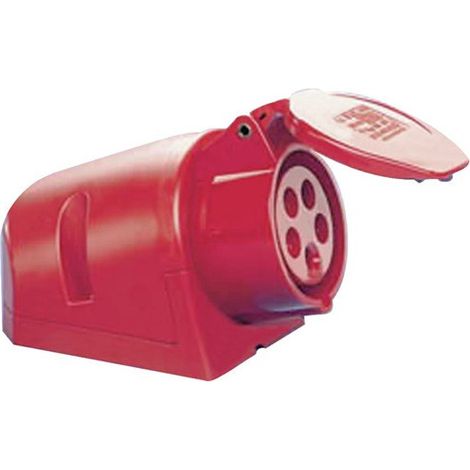 Presa a muro CEE 32 A 400 V posizione spina 6 h con coperchio incernierato IP44