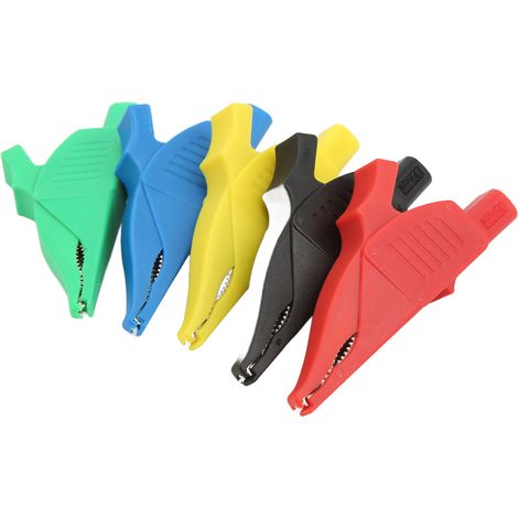 5 Pièces Pinces de Test Multicolores Isolées 4mm pour Multimètre, Batterie Voiture et Diagnostic Auto