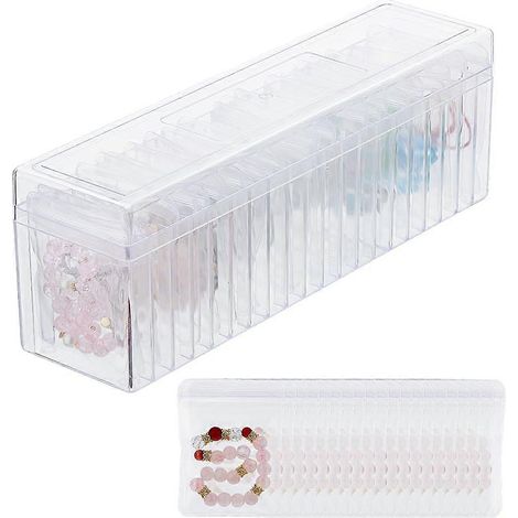 Boîte de rangement pour bijoux en plastique avec 20 pochettes zippées en PVC et 1 boîte à bijoux, boîte de rangement transparente et portable pour bagues, boucles d'oreilles, colliers et bracelets. (1/5)