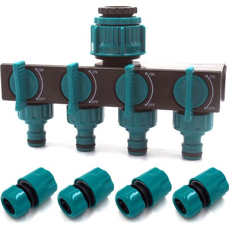 Raccords de robinetterie 4 voies DN20 DN25 FNPT avec connexion rapide 1/4 pouce pour tuyaux agricoles