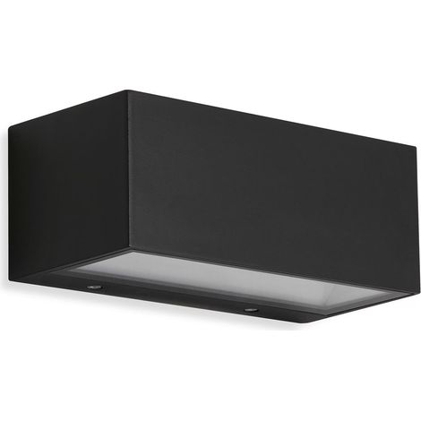 Applique murale extérieure LED noire moderne IP44 – 12W 1200 lm, lumière blanche neutre 4000K – design métal et verre pour façade, porte d’entrée ou terrasse – 20.000h