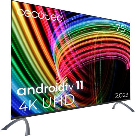 Cecotec TVLED 75" Smart TV Serie A3 ALU30075, 4k UHD, Android TV 11, Frameless, Assistant de Voice Google e Chromecast, Dolvy Vision &amp Atmos, HDR10, HBBTV, 2023. (1/3)