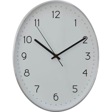 Interiors by Premier Oval Wall Clock With Silver Finish, Durable Construction Wall Clock For Kitchen, Versatile Clock For Outdoor (1/3)