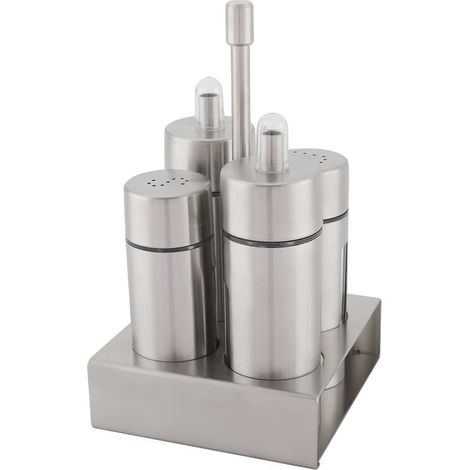 juegos de botes para especias, acero inoxidable, tapa perforada, para sal y pimienta, cocina (1/5)