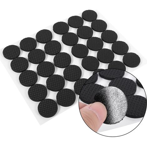 Almohadillas antideslizantes autoadhesivas para protección de suelos – Paquete de 30 unidades – 2,7 cm de diámetro, color negro, TRP [Protección de suelos y muebles] (1/5)