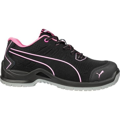 Puma – Baskets de sécurité femme S1P – Tige microfibre mesh – Embout acier large – Semelle anti-perforation FAP – Pointure 40 – Noir