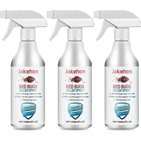 Spray anti-punaises de lit Tue les œufs de punaises de lit Prévient les piqûres de puces et de punaises de lit FORMAT : 3 unités (1/4)