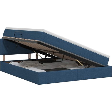 Maison Exclusive - Letto con contenitore e materasso Blu 140 x 200 cm Velluto (1/5)