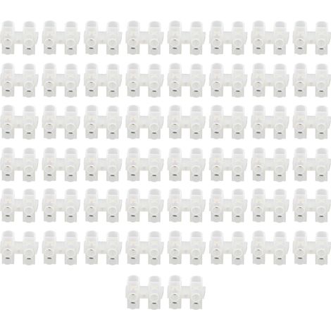 50 barrettes de jonction traversantes 30A ignifuges, connecteurs de fils 2 entrées 2 sorties, lot de 50 pièces pour usage industriel (1/5)