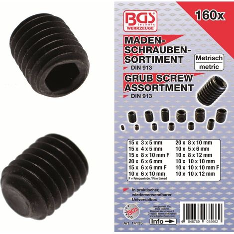 BGS Madenschrauben-Sortiment 14135, 160-tlg.