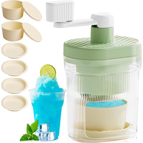 Machine À Glace Rasée Manuelle, Broyeur À Glace Manuel Avec Bac À Glace Congelé Et Plaque, Manuel Broyeur À Glace, Machine Glace Pilée Portable, Broyeur À Glace Pilée Manuel Pour Fêtes, Bars