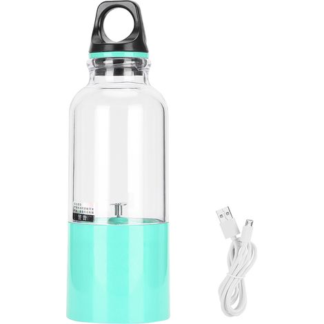 Gobelet mélangeur électrique portable 2600mAh rechargeable USB avec double lame pour fruits, 500ml bleu, idéal voyage maison. (1/5)
