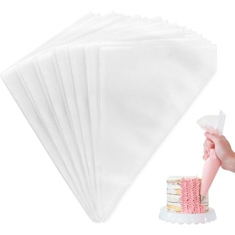 200 Poches à Douille Jetables en Plastique, 15" Professionnelles Poche à Douille Pâtissière Sacs Pâtisserie Décorant en Plastique Transparent Pour Décoration de Gâteaux, Desserts, Pâtisseries (1/5)
