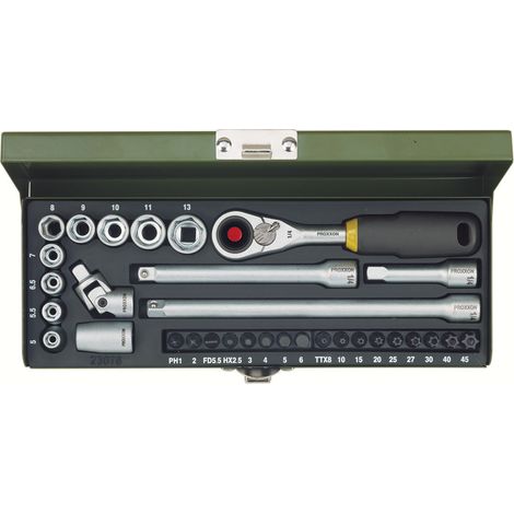 Proxxon Industrial Douille métrique 1/4 (6.3 mm) 32 pièces 23078 (1/3)