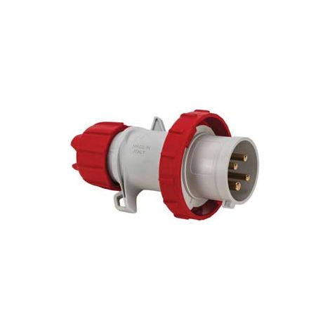 SPINA INDUSTRIALE VOLANTE ROSSA 3P+T 16A IP67- - cablaggio a vite 70144V - 1 pezzi FANTON