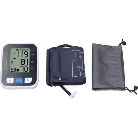 Tensiomètre de bras, écran LCD, 2 modes utilisateur, mémoire de 99 mesures. (1/5)