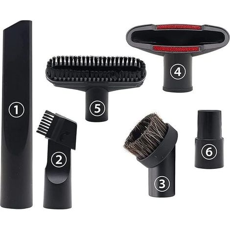 Lot de 6 accessoires pour aspirateurs de 32 mm et 35 mm pour Karcher, Rowenta, Hoover, Xoiture, Bosch, Miele. (1/5)