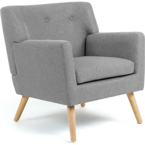 Poltrona scandinava in tessuto grigio chiazzato LIV
