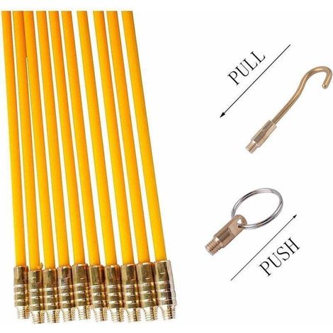 Tire fil électriques Jeu de baguettes fibre de verre,Kit rétractable d’installation pour Cable en Boîtier Plastique 33cmX10 pièces—— (1/3)