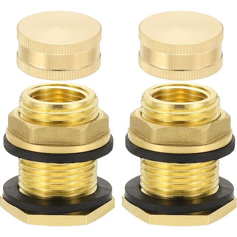 2 Pcs Raccord De Paroi en Laiton 1/2" NPT Femelle x 3/4" GHT Mâle (1/5)