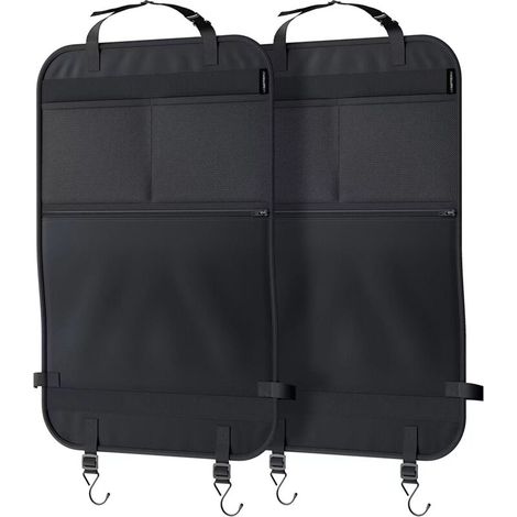 Lntyq Organisateur de voiture - protecteurs de siège de voiture - tapis de protection - pour siège auto avec grande poche - 2 pièces
