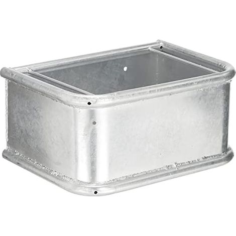 Kerbl alimentatore zincato rettangolare, bordi di sicurezza arrotondati, con tappo di svuotamento Мч15 mm, 45 x 34 x 24 cm, 35 l (1/4)