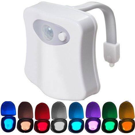 Veilleuse de toilettes à détecteur de mouvement, fonctionne sur piles, étanche KLB (1/2)