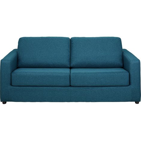 Divano letto 3 posti a ribalta Posto letto 140 cm Materasso 14 cm in Tessuto Blu - DONETO (1/4)