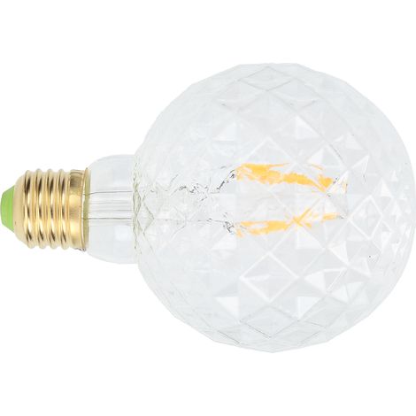 Ampoule décorative LED 220 V E27 4 W G95 en verre, filament haute luminosité, style vintage, pour salon et chambre. Transparente. (1/5)