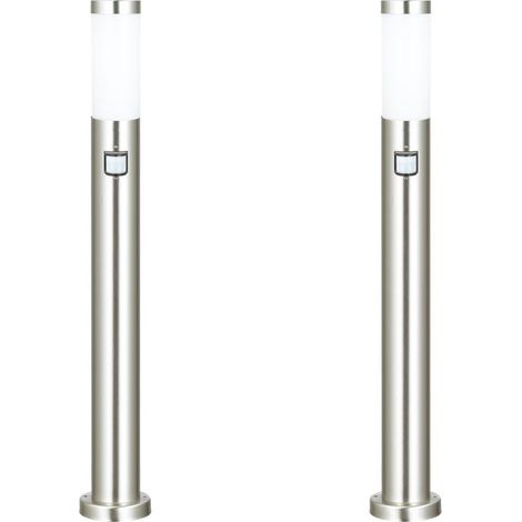 2er Set Stand Leuchte Außen Balkon Beleuchtung Edelstahl Bewegungsmelder IP44 (1/5)