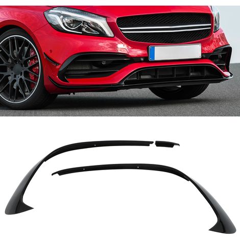 Spoilers de pare-chocs avant noir brillant (une paire, gauche et droite) Mercedes-Benz Classe A W176 AMG-Line A45 2015-2018