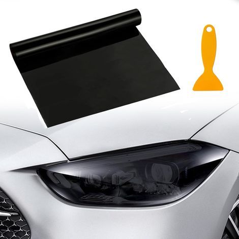 Tinted Film, Cuttable, Waterproof, Black, For Car Headlights and Taillights (1/5)