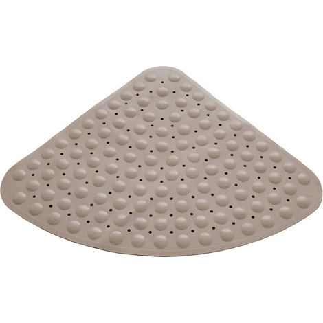 Tappeto doccia antiscivolo angolare in PVC tortora 54x54 cm (1/5)