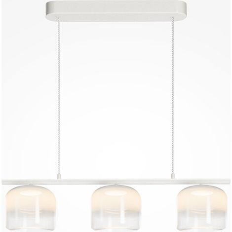 Lampadario Contemporaneo Spirito Metallo E Vetro Bianco 3 Luci Led 14W (1/5)