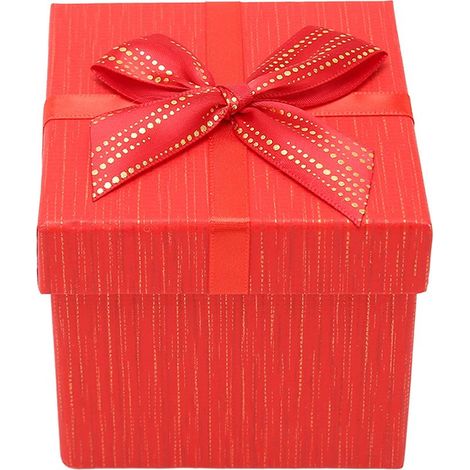 Rote Geschenkboxen mit Deckel, 9,9 x 9,4 x 9,9 cm, für Hochzeit, Weihnachten, Geburtstag, Valentinstag, HM2330406 (1/5)