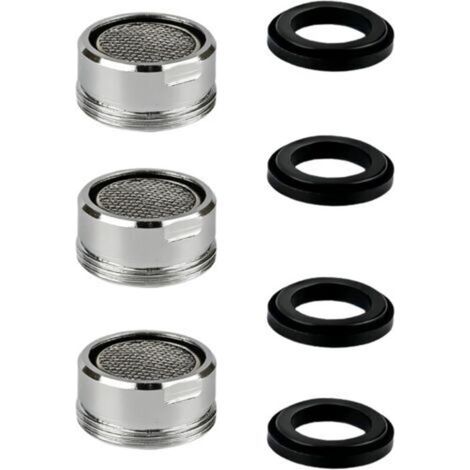 3 PCS Mousseur Robinet M24, Économiseurs d'eau pour Robinet, 304 Acier Inoxydable et ABS, avec 4 Joint, Embout Robinet pour Cuisine et Salle de Bain