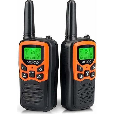 [NEVER USED] FRS 22-Channel Long Range Walkie-Talkie – 3-5 Mile Range – Backlit LCD Screen – LED Flashlight – 2-Pack for Hiking and Camping