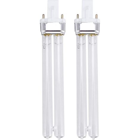 Lot de 2 lampes de désinfection ultraviolette UV de 11 W pour stérilisation d'aquarium (culot G23) (1/2)