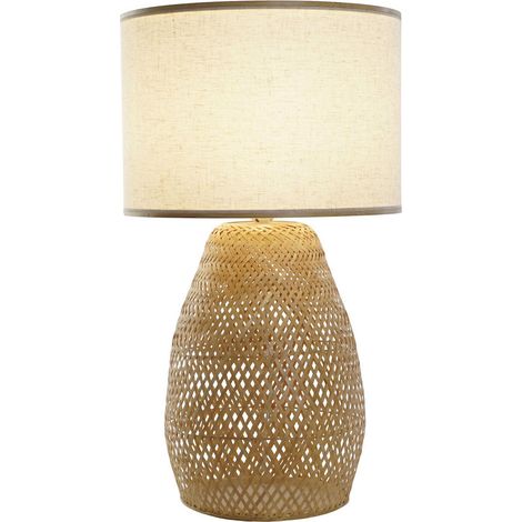 Lampe de salon bambou élégance naturelle et moderne - Marron naturel tressé (1/5)